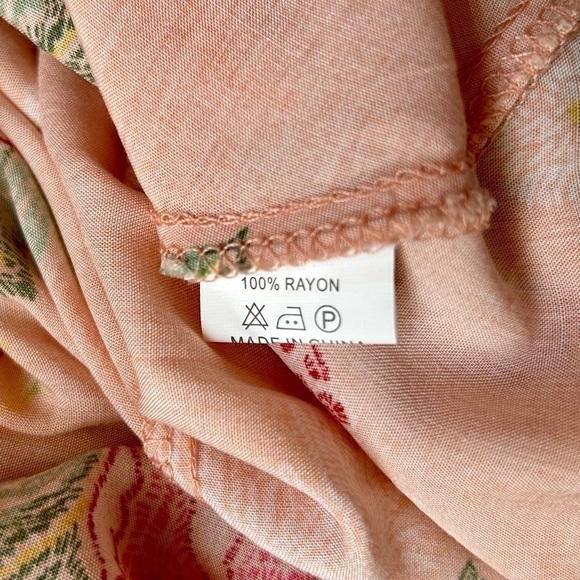 Jaase Endless Summer Bohemian Pink Floral Maxi Dress Smocked Halter Open Back M - Picture 15 of 16